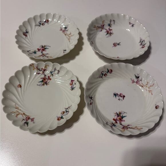 Haviland Co. Limoges 4 Scalloped Ruffled Ceramic Parisian Style Dishes 1880s - Picture 2 of 11